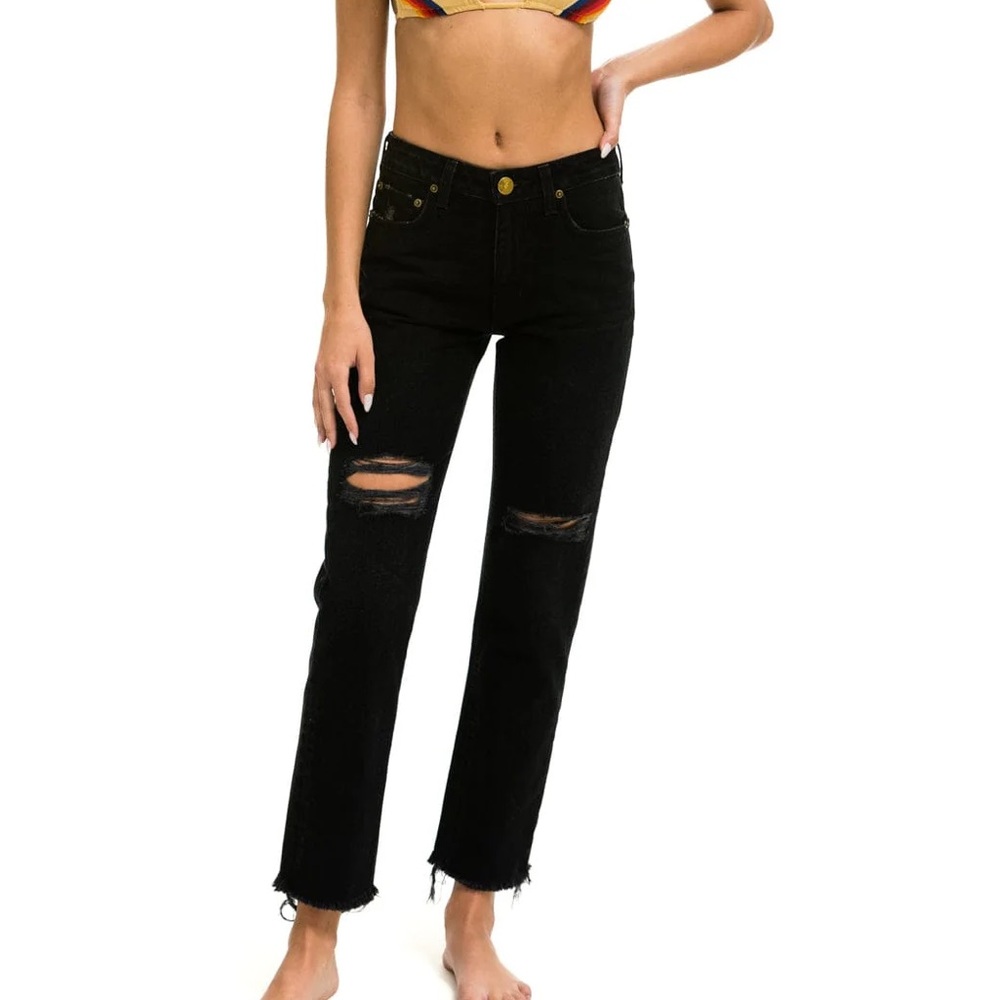 Aviator Nation Mid Rise Canyon Jean Vintage Black